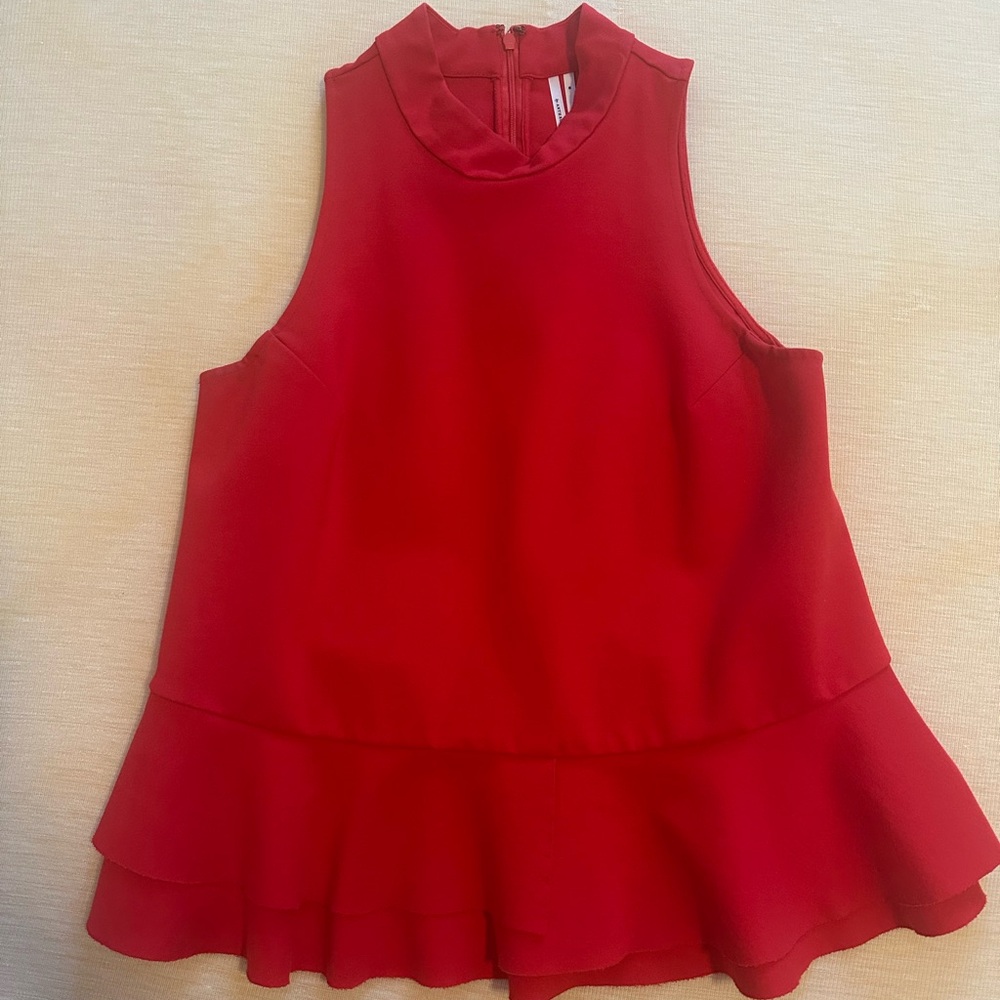 Anthropologie Vibrant Red Top